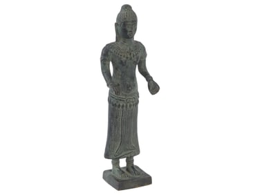 ANTIQUE KHMER STYLE LAKSHMI BRONZE SCULPTURE