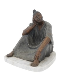 AFTER SALVADOR JARAMILLO BRONZE SCULPTURE FEMALE FIGURE
