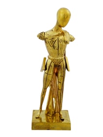 ATTR GIORGIO DE CHIRICO ITALIAN GILT BRONZE FIGURE