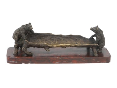 19TH C RUSSIAN BRONZE PEN TRAY CASE BY WOERFFEL