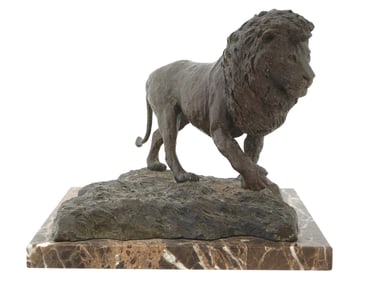 AMERICAN LION BRONZE SCULPTURE BY J CRAIG PETERSON