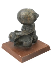 VINTAGE ENGLISH BRONZE SCULPTURE AFTER HENRY MOORE