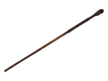 AFRICAN HAND CARVED WOODEN WALKING STICK W HEAD