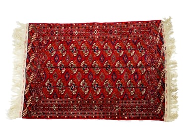 VINTAGE KARAKALPAK ORNAMENTAL WOOL CARPET