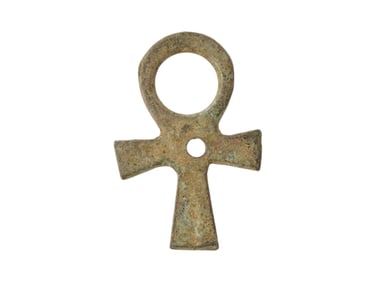 ANCIENT EGYPTIAN BRONZE ANKH PENDANT CA 600 BC