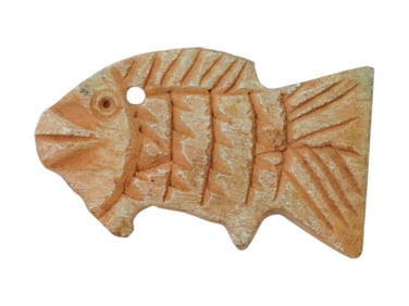 ANCIENT EGYPTIAN PTOLEMAIC STONE FISH AMULET PENDANT