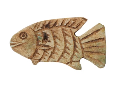 ANCIENT EGYPTIAN PTOLEMAIC STONE FISH AMULET PENDANT