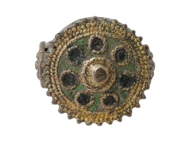 ANCIENT BYZANTINE EMPIRE SILVER RING CIRCULAR DESIGNS