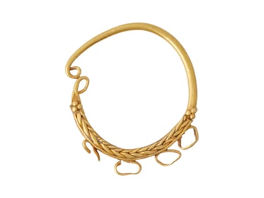 ANCIENT EGYPTIAN PTOLEMAIC HIGH KARAT GOLD NOSE RING