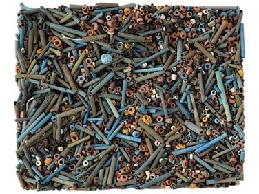 LOT OF ANCIENT EGYPTIAN TUBULAR SHAPED MUMMY BEADS