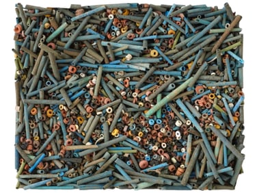 LOT OF ANCIENT EGYPTIAN TUBULAR SHAPED MUMMY BEADS