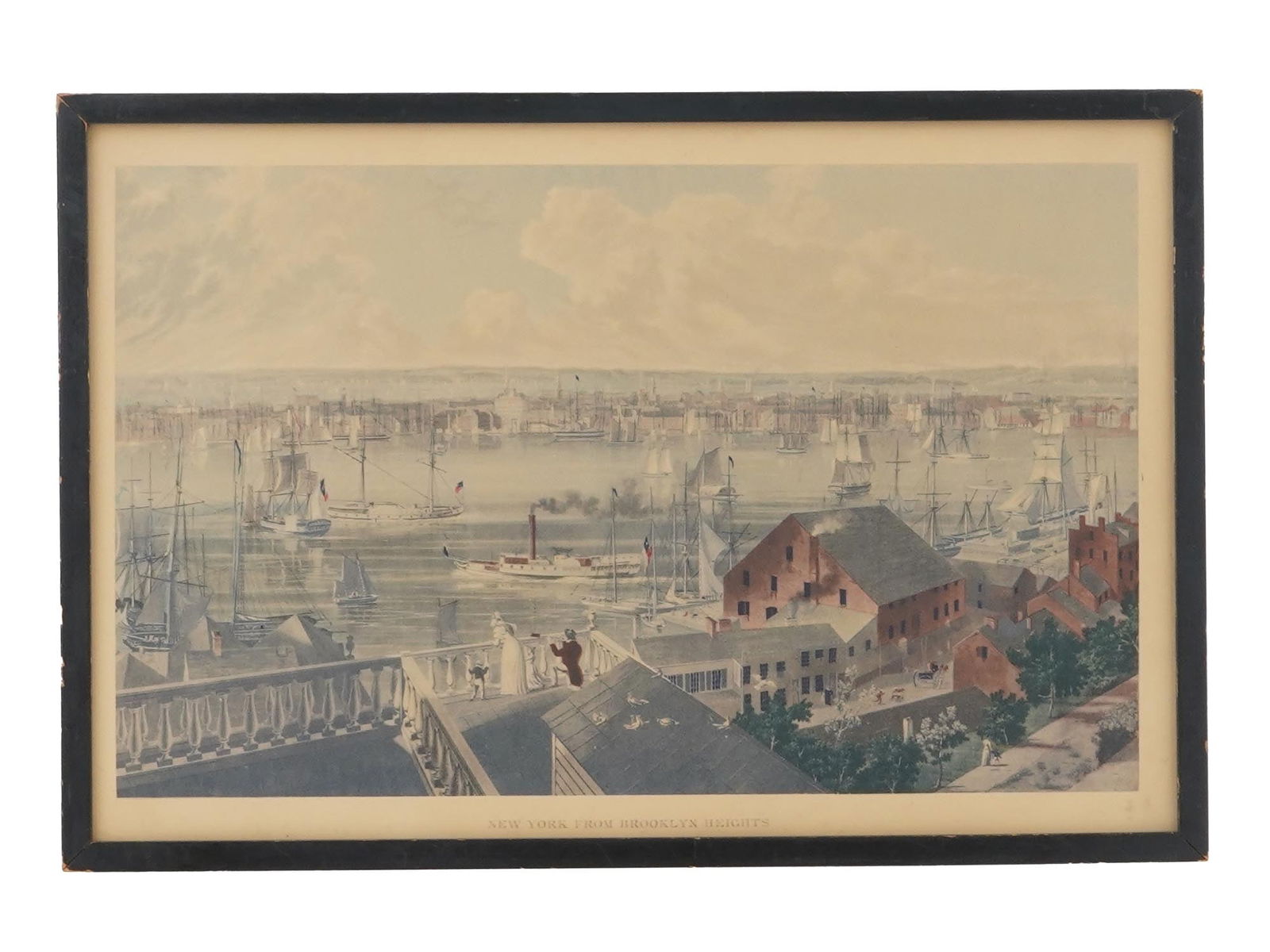 NY HAND COLORED LITHOGRAPH PRINT BY JOHN WILLIAM HILL (1 of 4)