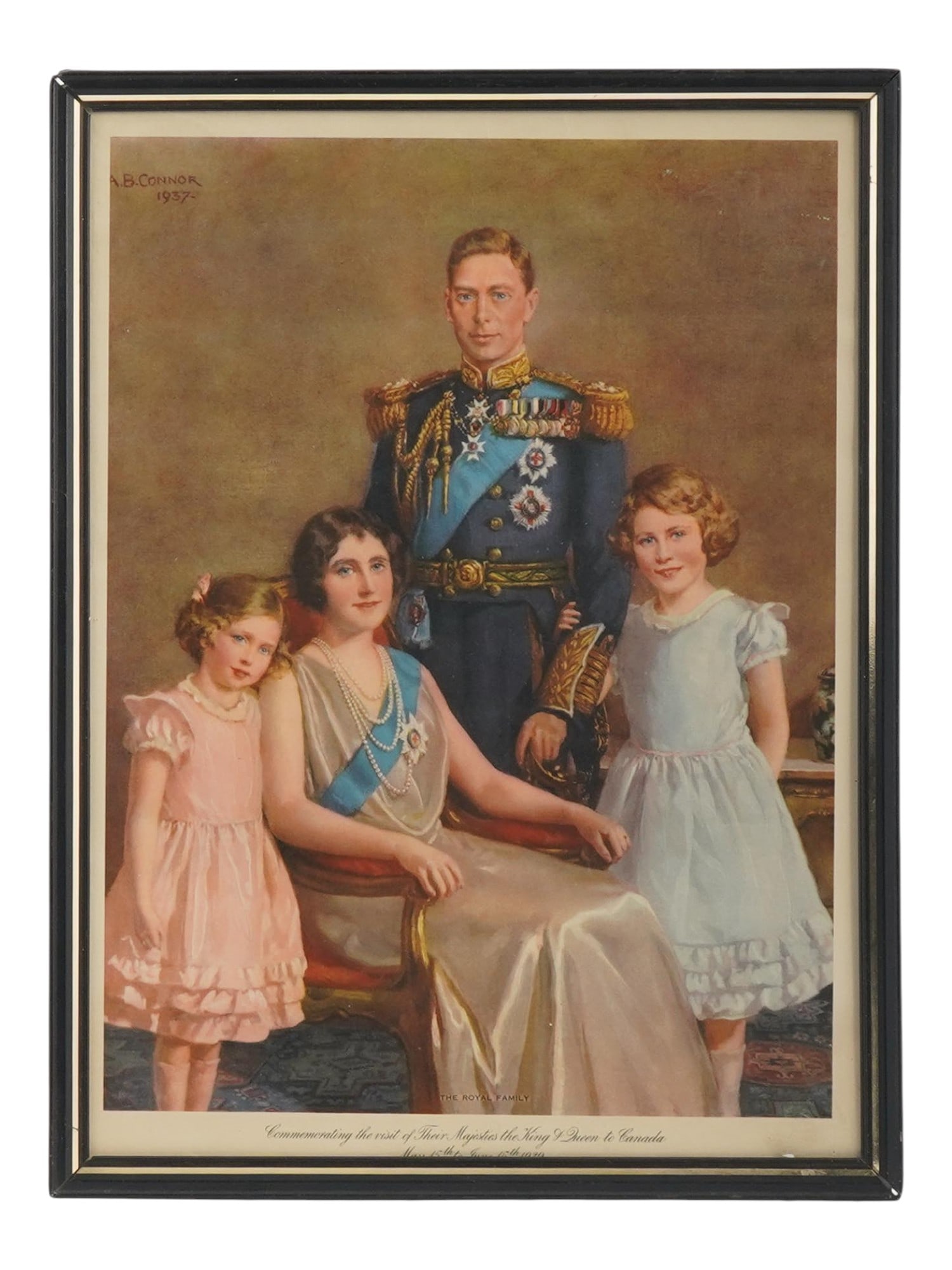 1939 BRITISH ROYAL FAMILY PORTRAIT COLOR LITHOGRAPH (1 of 5)