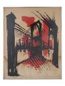 LTD MODERNIST COLOR LITHOGRAPH SIGNED HORMICK FRAMED