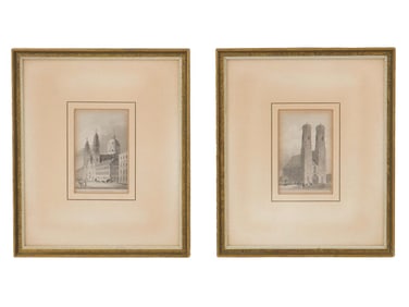 ANTIQUE GERMAN MUNICH ENGRAVINGS 1837 AND 1838
