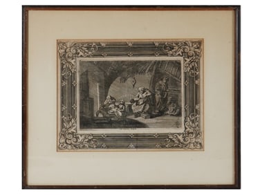 ANTIQUE DUTCH ETCHING AFTER ADRIAEN VAN OSTADE