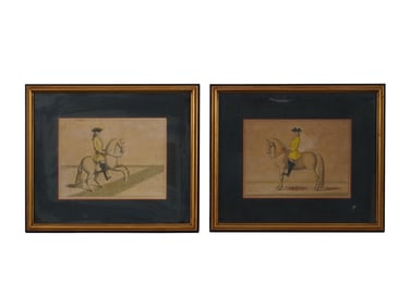 BERNARD PICART FRENCH COLORED ENGRAVINGS MANEGE MODERNE