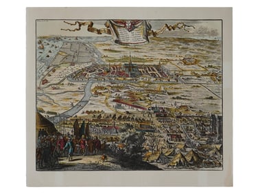 DUTCH GOLDEN AGE MAP OF HAARLEM COLOR OFFSET PRINT