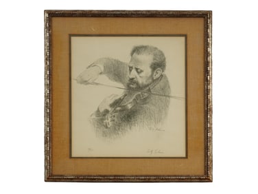 TULLY FILMUS AMERICAN LITHOGRAPH MAN PLAYING VIOLIN