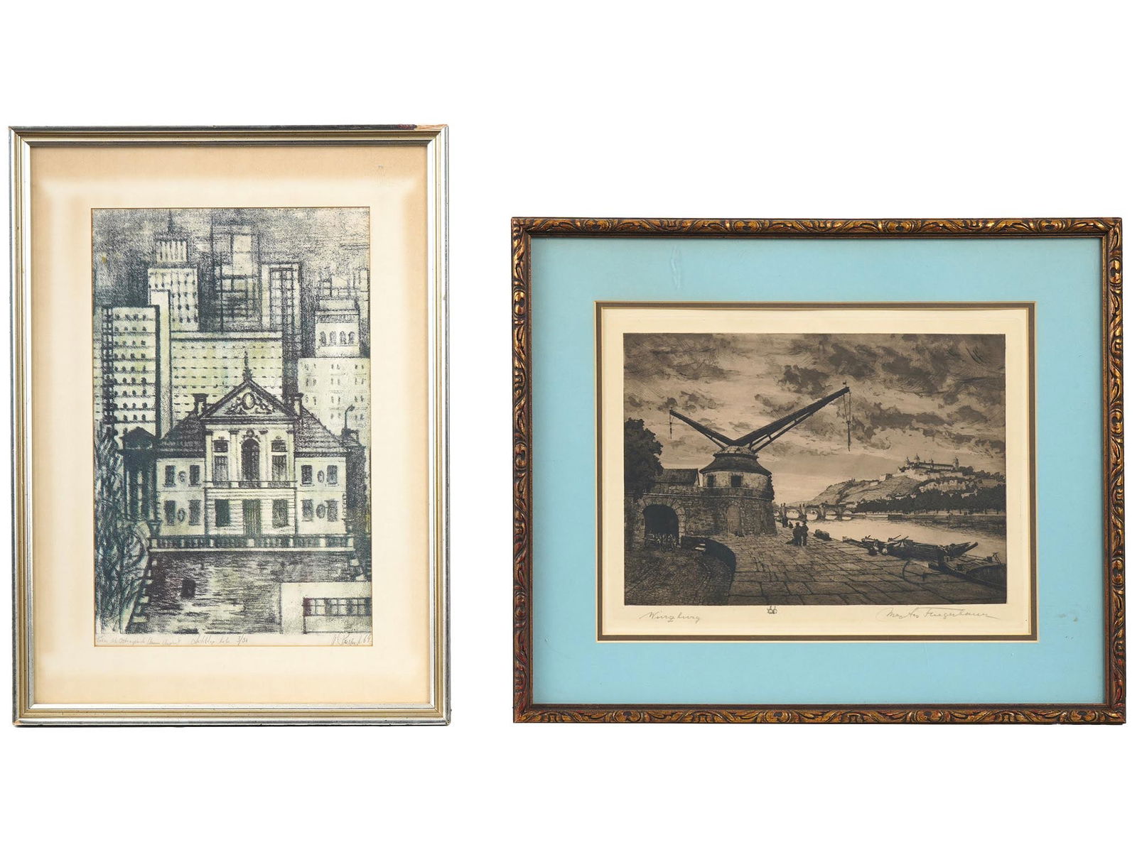 VINTAGE WURZBURG AND MODERN CITYSCAPE PRINTS SIGNED (1 of 10)