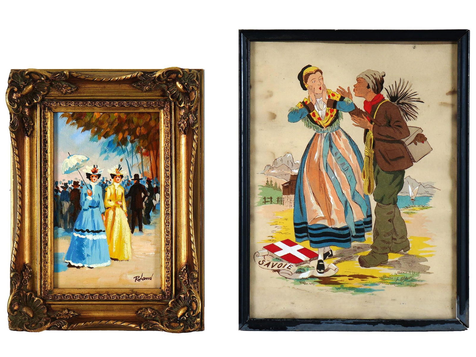 PAINTING SIGNED ROLAND AND PRINT BY EDOUARD RENAUDIN (1 of 9)