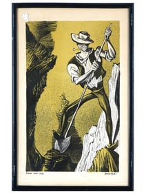 WILLIAM GROPPER AMERICAN CARTOON COLOR LITHOGRAPH