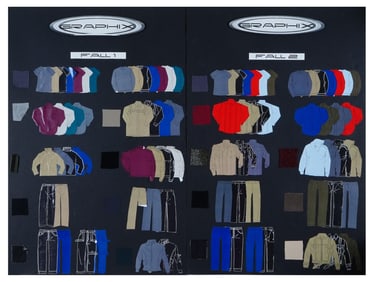 GRAPHIX CARDBOARDS MALE CLOTHING DESIGNS WITH FABRICS