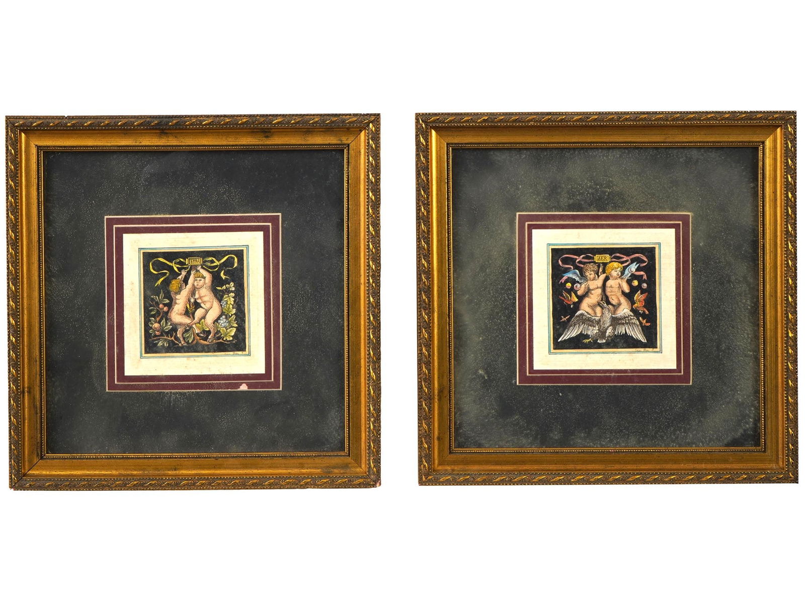 PAIR OF VINTAGE EUROPEAN ITALIAN COLOR LITHOGRAPHS (1 of 6)