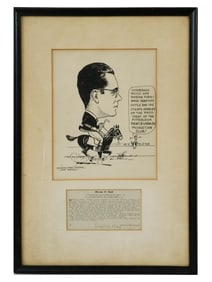 AMERICAN CARICATURE PRINT HIRAM BALL LEW MERRELL