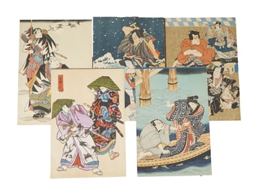 UTAGAWA KUNISADA JAPANESE WOODBLOCKS KABUKI THEATER