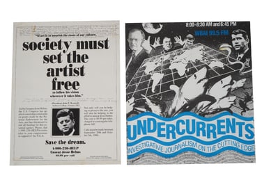 VINTAGE AMERICAN POSTERS JOHN KENNEDY AND UNDERCURRENTS