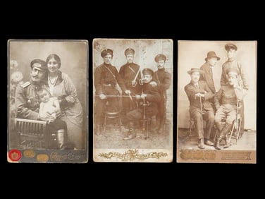 LOT IMPERIAL RUSSIAN MILITARY CABINET PORTRAIT PHOTOS