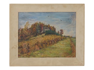 MID CENT AMERICAN RURAL LANDSCAPE OIL PAINTING