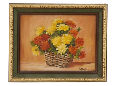 MID CENTURY OIL PAINTING SIGNED LA GREYLOCK STILL LIFE