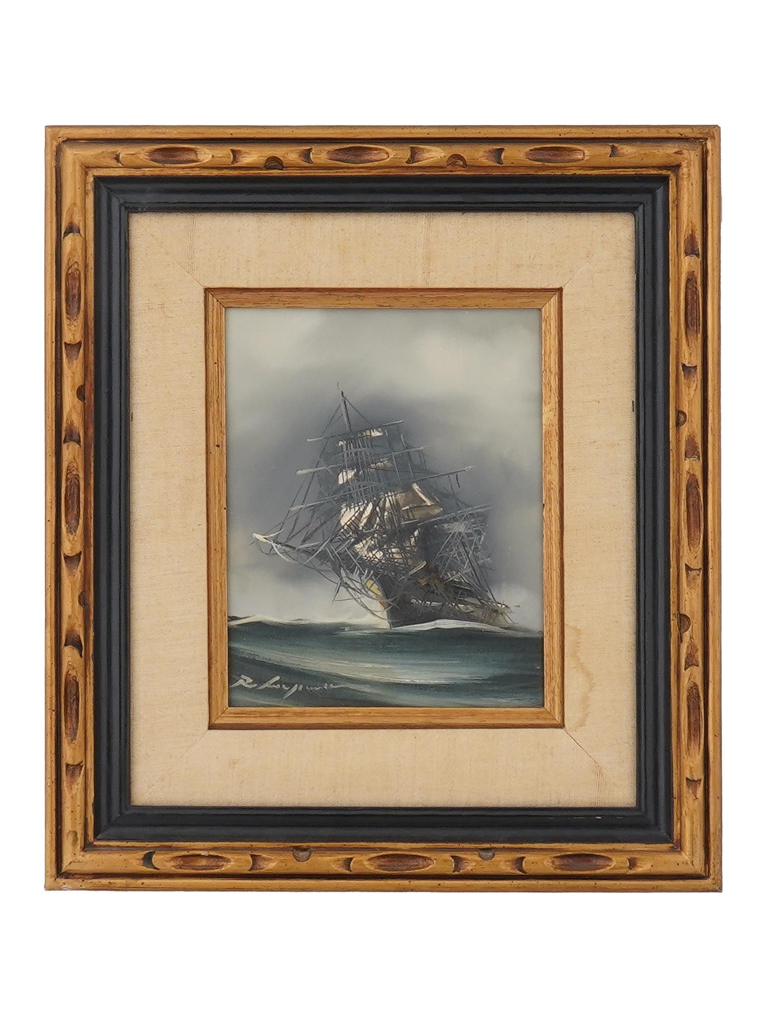 ATTR TO RENATO LONGANESI ITALIAN MARINE PAINTING SHIP (1 of 4)
