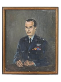 MID CEN AMERICAN GENERAL PORTRAIT OIL PAINTING SIGNED