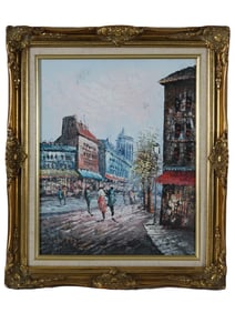 AFTER CAROLINE BURNETT FRENCH CITYSCAPE OIL PAINTING