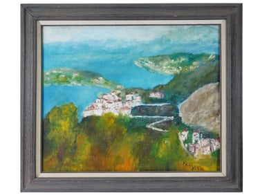 MODERNIST LANDSCAPE OIL PAINTING SIGNED ERIC KLEIN