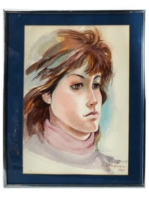 LUCIJA DRAGOVAN FEMALE PORTRAIT WATERCOLOR PAINTING