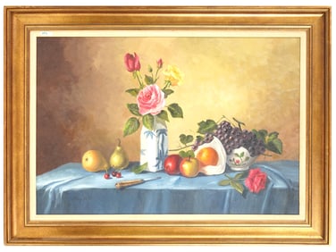 MID CENT STILL LIFE OIL PAINTING SIGNED MARY LUTH