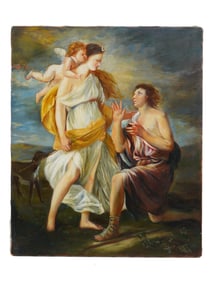 IN THE MANNER NICOLAS POUSSIN PAINTING DIANA ENDYMION