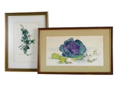 VINTAGE STILL LIFE WATERCOLOR PAINTINGS SIGNED