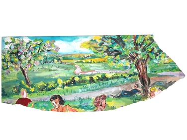 MIXED MEDIA PAINTING IN MANNER OF DAVID BURLIUK