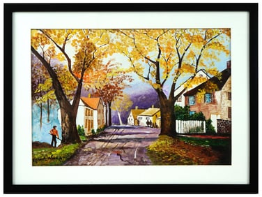 AMERICAN LANDSCAPE OIL PAINTING SIGNED ROBERT WOOD