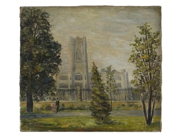 MID CENT LANDSCAPE OIL PAINTING SIGNED JOHN MUIR