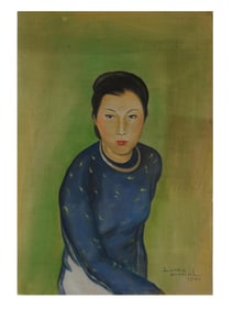 ATTR TO LUONG XUAN NHI WATERCOLOR PAINTING ON SILK