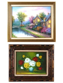 VINTAGE LANDSCAPE AND STILL LIFE OIL PAINTINGS SIGNED