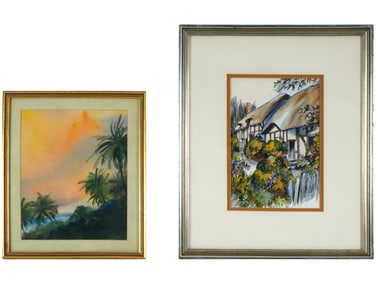 VINTAGE LANDSCAPE WATERCOLOR PAINTINGS SIGNED