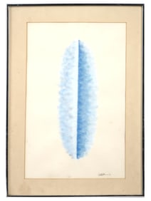 VINTAGE ABSTRACT GOUACHE PAINTING SIGNED