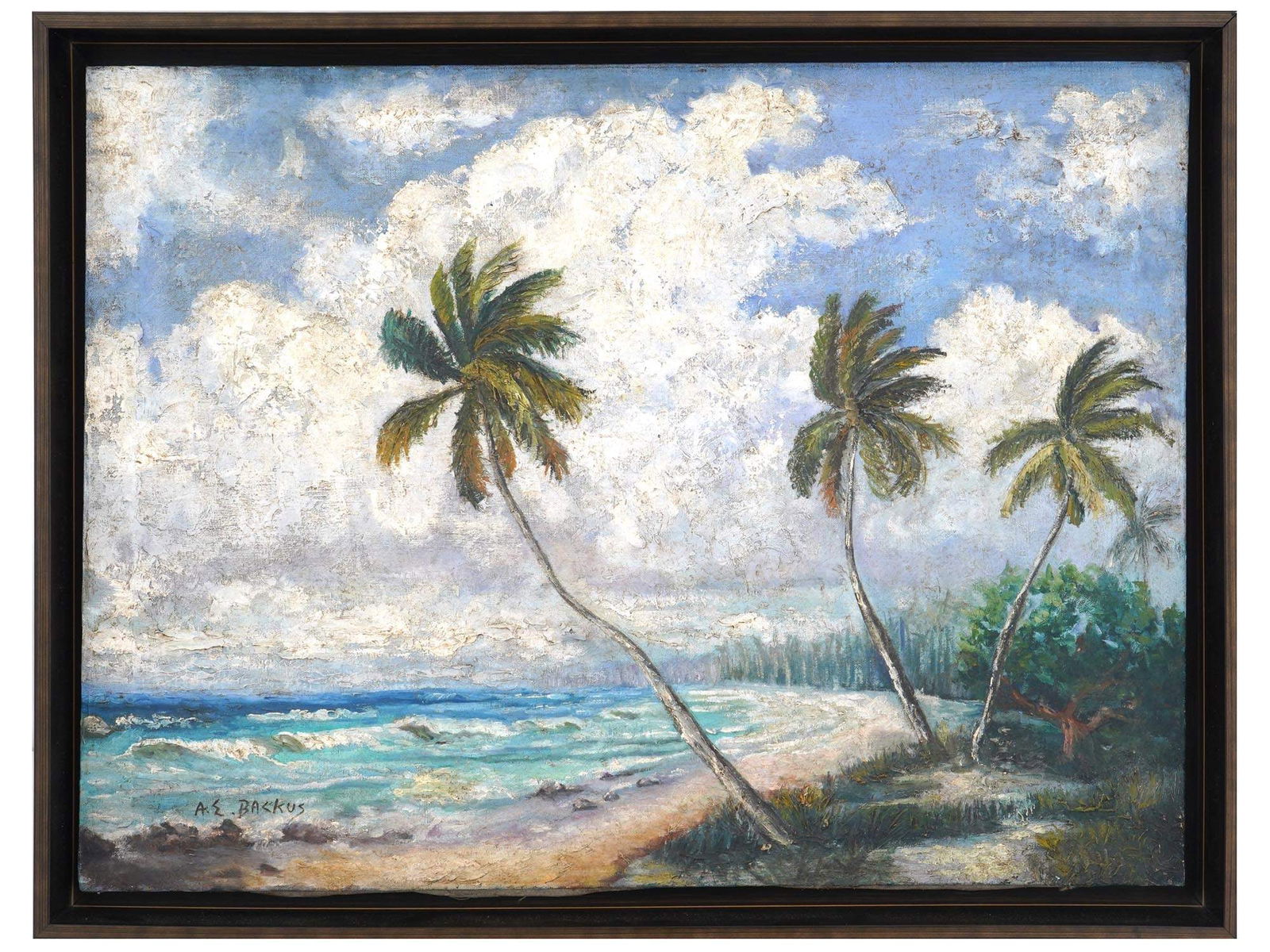 AMERICAN ALBERT ERNEST BACKUS COASTAL OIL PAINTING (1 of 5)